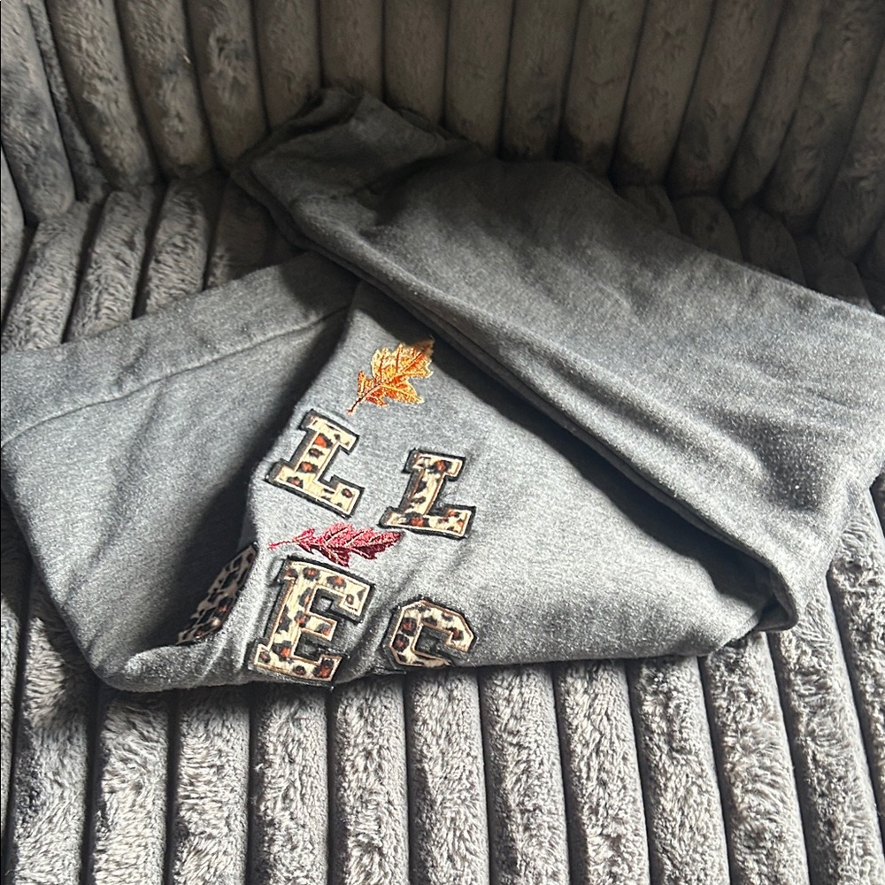 Chenault Gray Crewneck Sweater with Fall Vibes Design - Picture 4 of 4